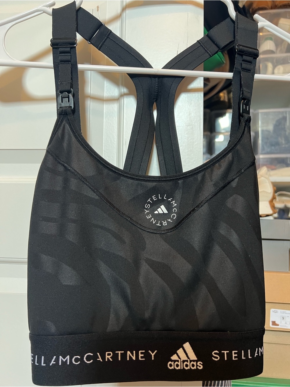Adidas by Stella McCartney Black Logo Racerback Sports Bra